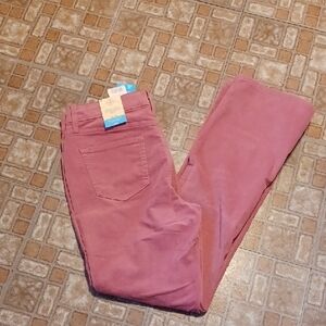 St. John's Bay Mid Rise Rose Corduroy Pants Slimming Women's Size 10